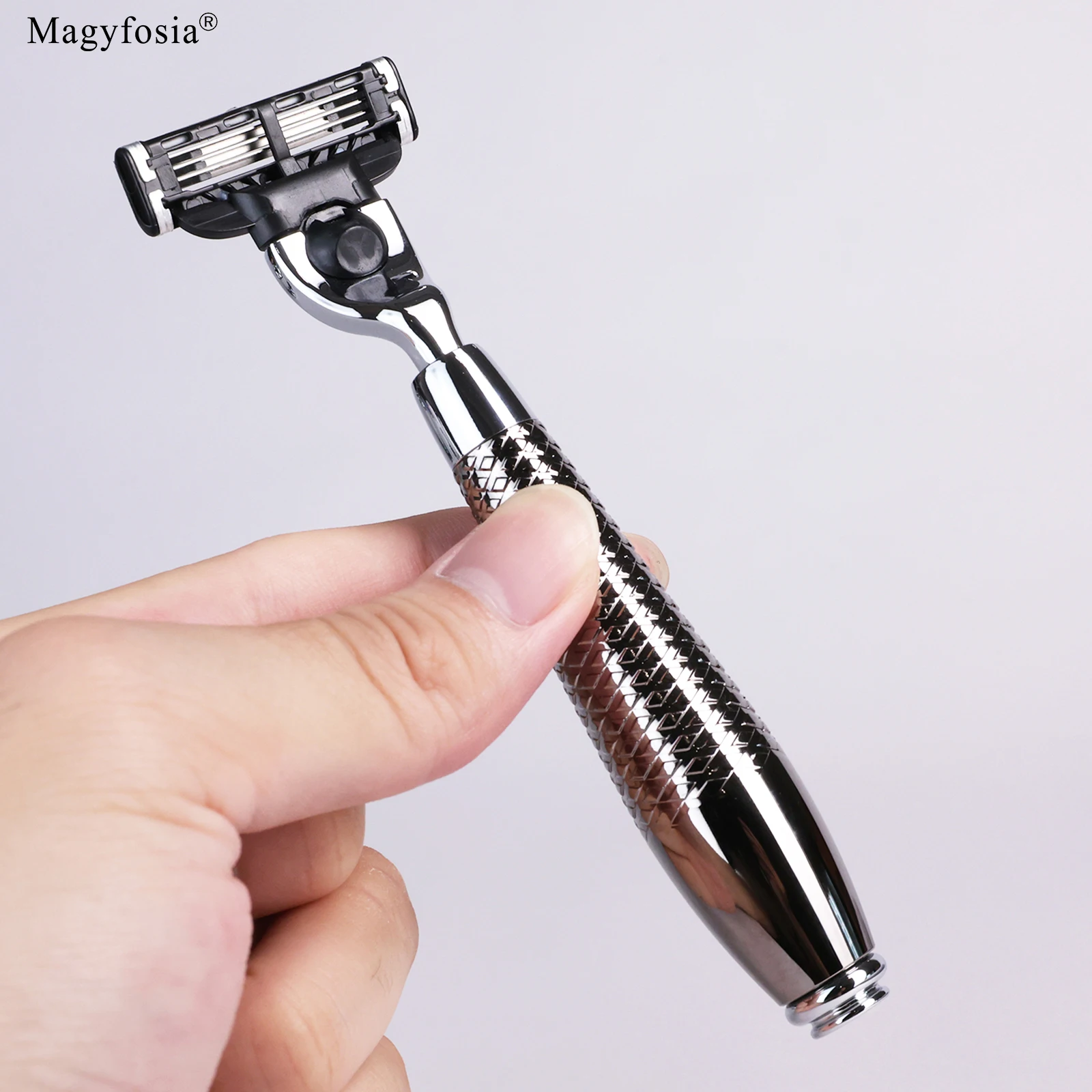 

Magyfosia 3-слойная безопасная бритва для бритья, мужской триммер для бороды, экологически чистая ручная бритва с нулевыми отходами для лица и тела