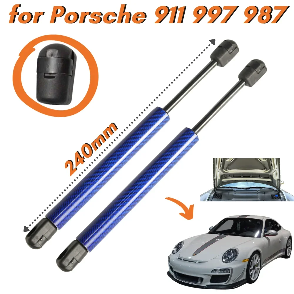 Qty(2) Front Trunk Struts for Porsche 911 997 Boxster Cayman 987 Convertible Hatchback Coupe 240mm Lift Supports Gas Springs