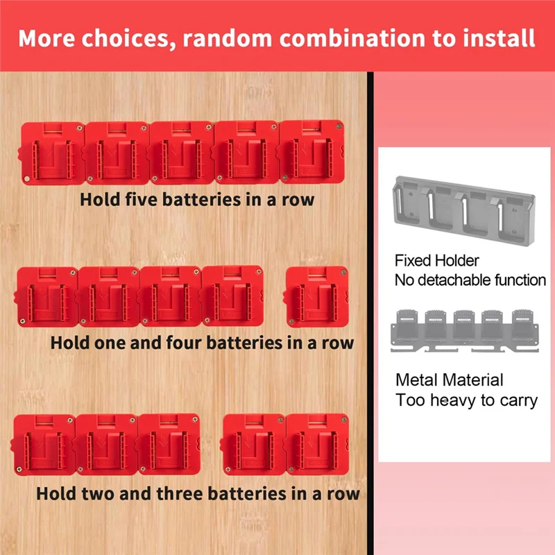 A73E-Battery Holder Compatible With For Craftsman-20V Battery, Wall Mount Holder With 20 Screws For 20V Battery 1.5Ah 2.0Ah
