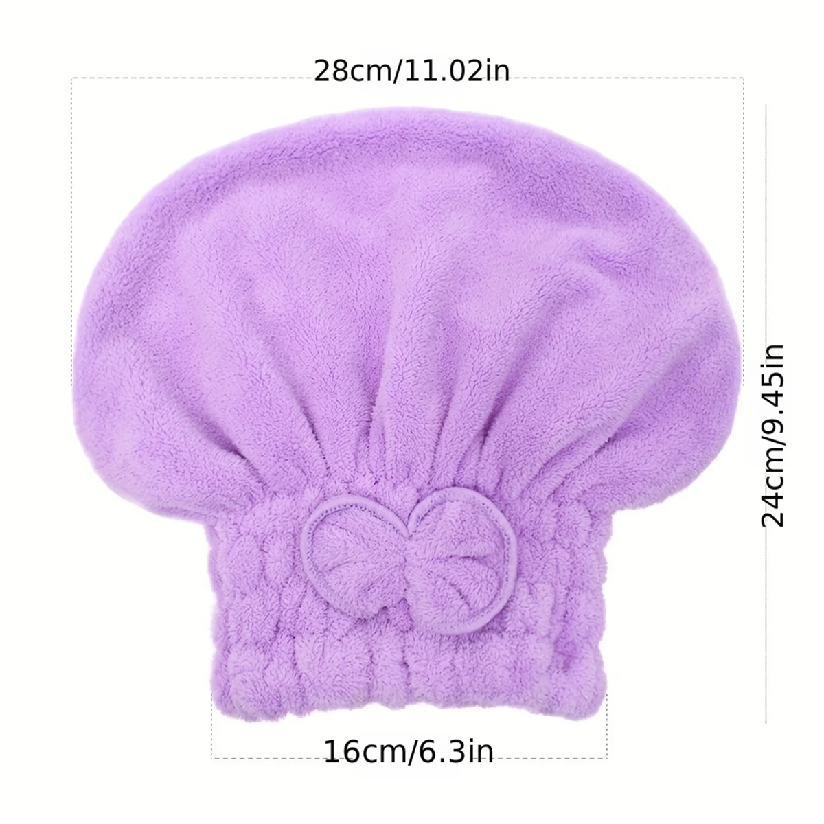 1Pc Ręczniki z mikrofibry do suszenia włosów Chusta na głowę z kokardką Czepek prysznicowy Turban do włosów Czepek kąpielowy na kręcone długie mokre włosy Prezent — zdjęcie 4
