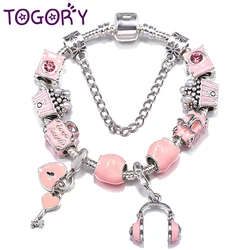 High-Quality Charm Bracelet For Women With Headset DIY Love Key Snake Chain Charms Beads Pendants Jewelry Dropshipping