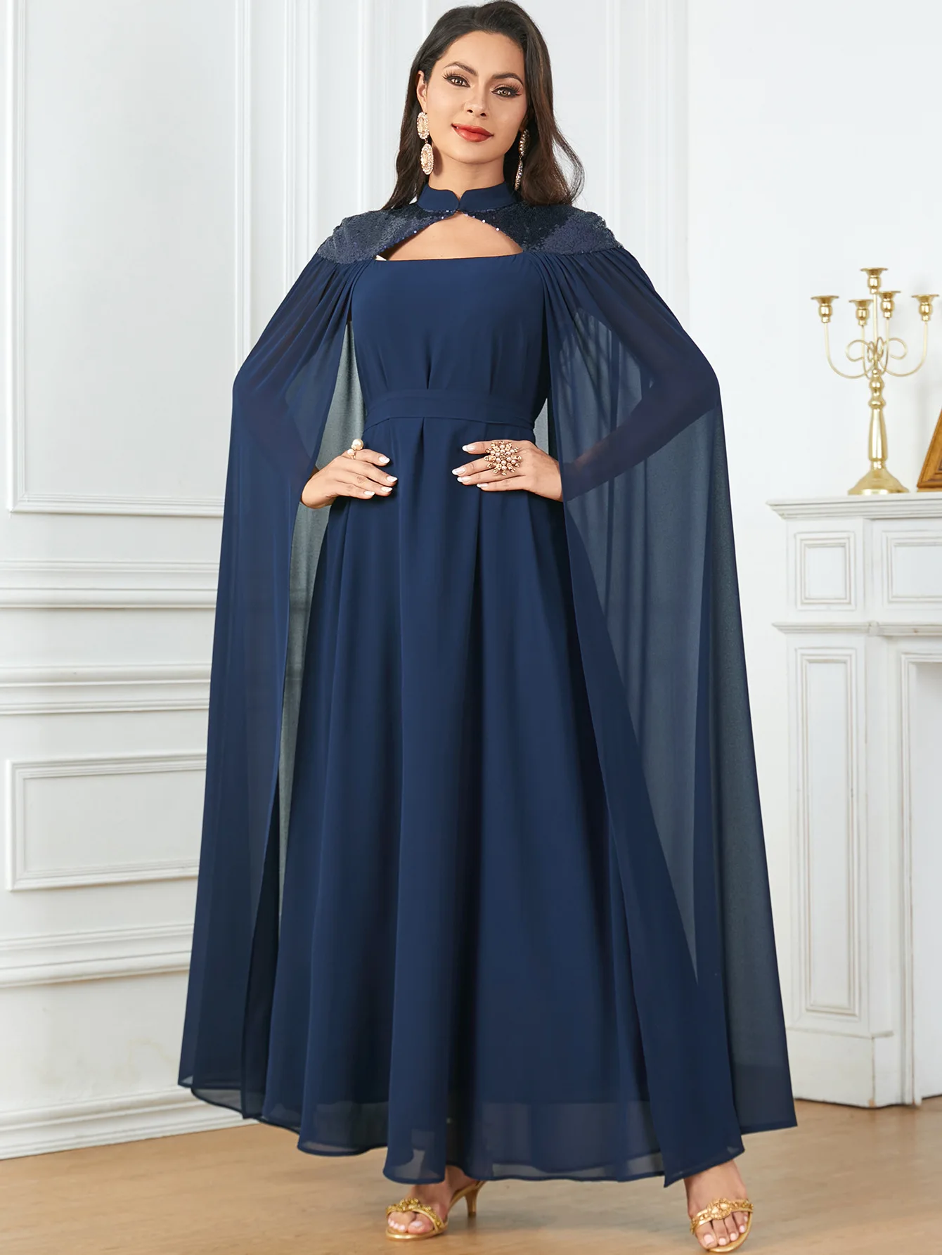 

Marocain Kaftan Long Cape Cloak Evening Dress for Women Muslim Dubai Abaya Turkey Caftan Femme Robe Djellaba Jalabiya Vestidos