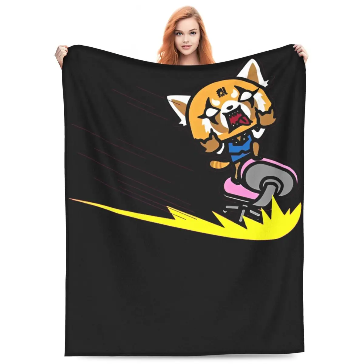 Aggretsuko Keep Going Super Soft Blankets Travel Office Plush Throw Blanket Comfortable Couch Bed Flannel Bedspread