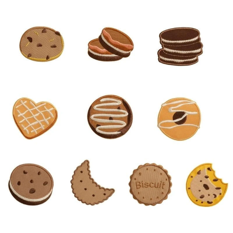 

Cartoon Biscuit Patches Sticker Adhesive Repair Patches For Kids Clothes Set Of 10 Y166
