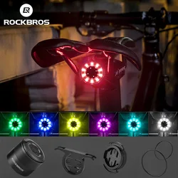 ROCKBROS Bike Tail Light Saddle Seatpos Bicycle Rear Light USB Charging Waterproof Rear Light 7 Color Bike Accessories Q1