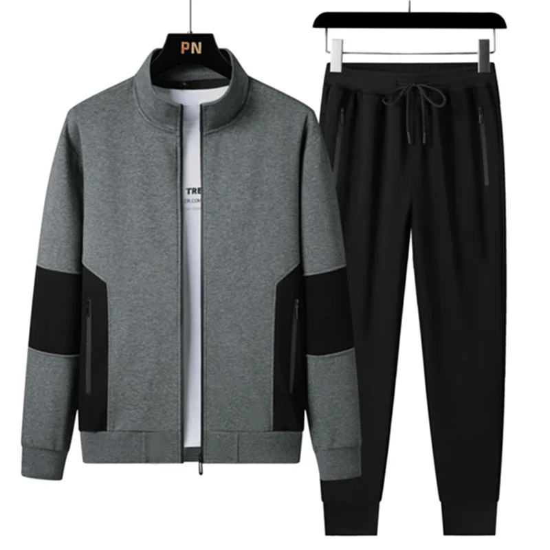 Fashion Warm Tracksuit Autumn Winter Casual Men Sportswear Sets Jacket + Sweatpants 2 Pieces Set Male Sweatsuit Fitness Clothing