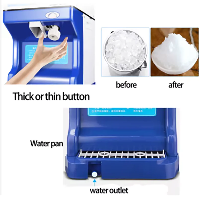 CE Certificated High Quality Ice Crusher Machine Commercial Block   Ice Crusher Shaved Ice Making Machine