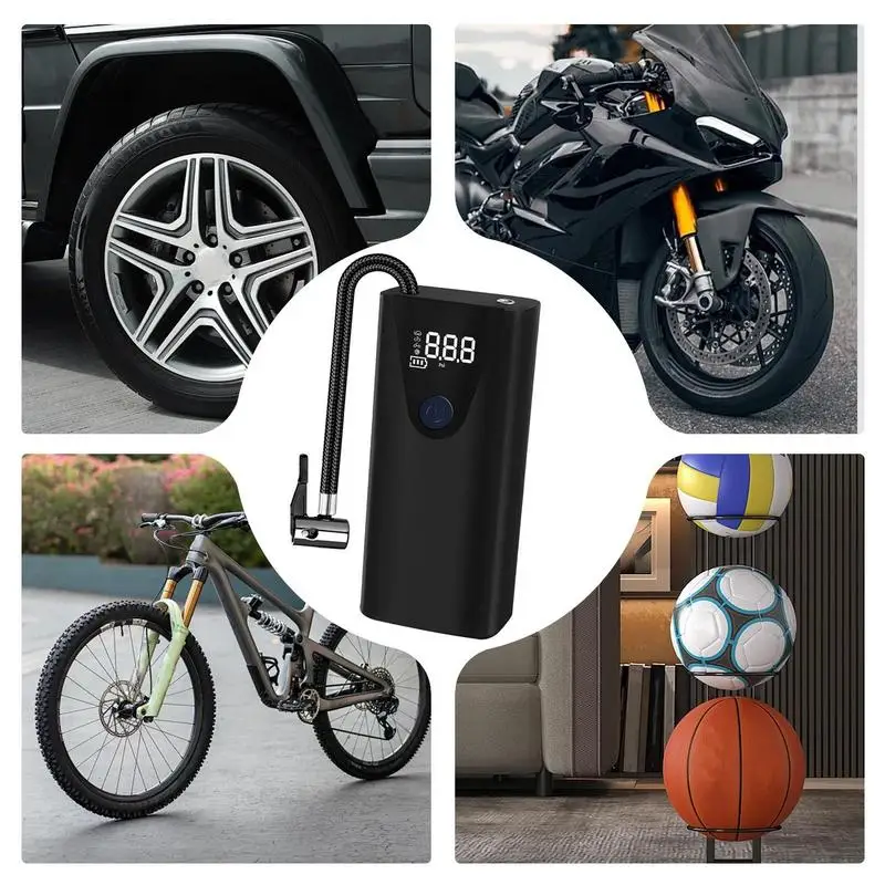 Car Tire Pump Portable Air Compressor Rechargeable Air Pump Inflator Air Pump Tire Air Compressor For Home Family Bicycles