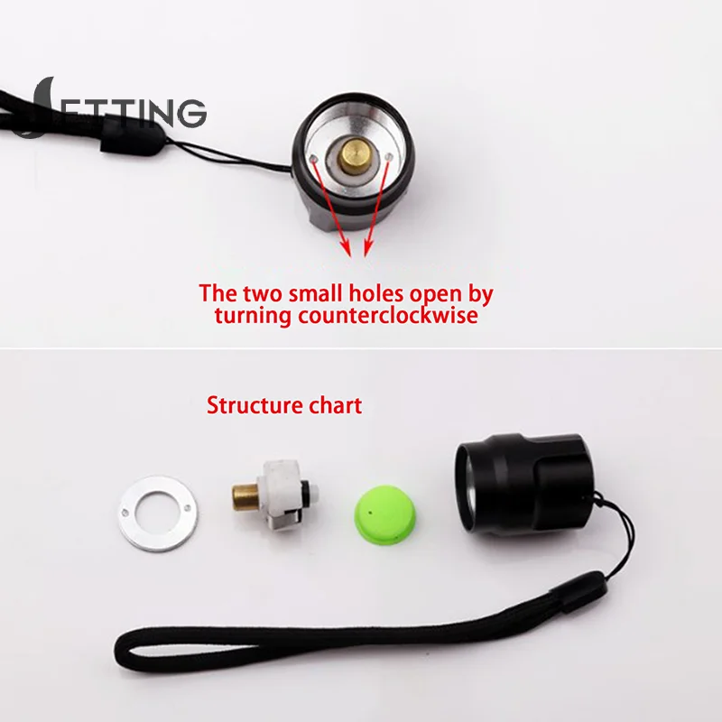 High Quality C8 Q5 Black Flashlight Switch Assembly Tail Accessories Torch Tail Switch Set DIY Accessories