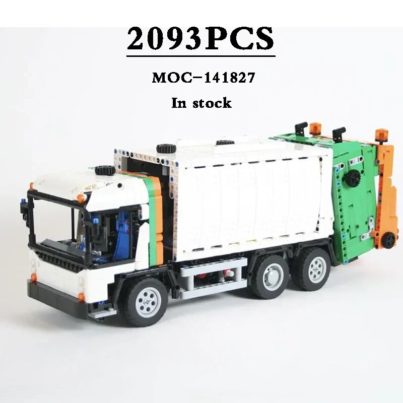 MOC-141827 Hybrid Garbage Truck & Freight Energy Vehicle Truck Series Building Block Toys 2093PCS DIY Kids Toys Christmas Gifts