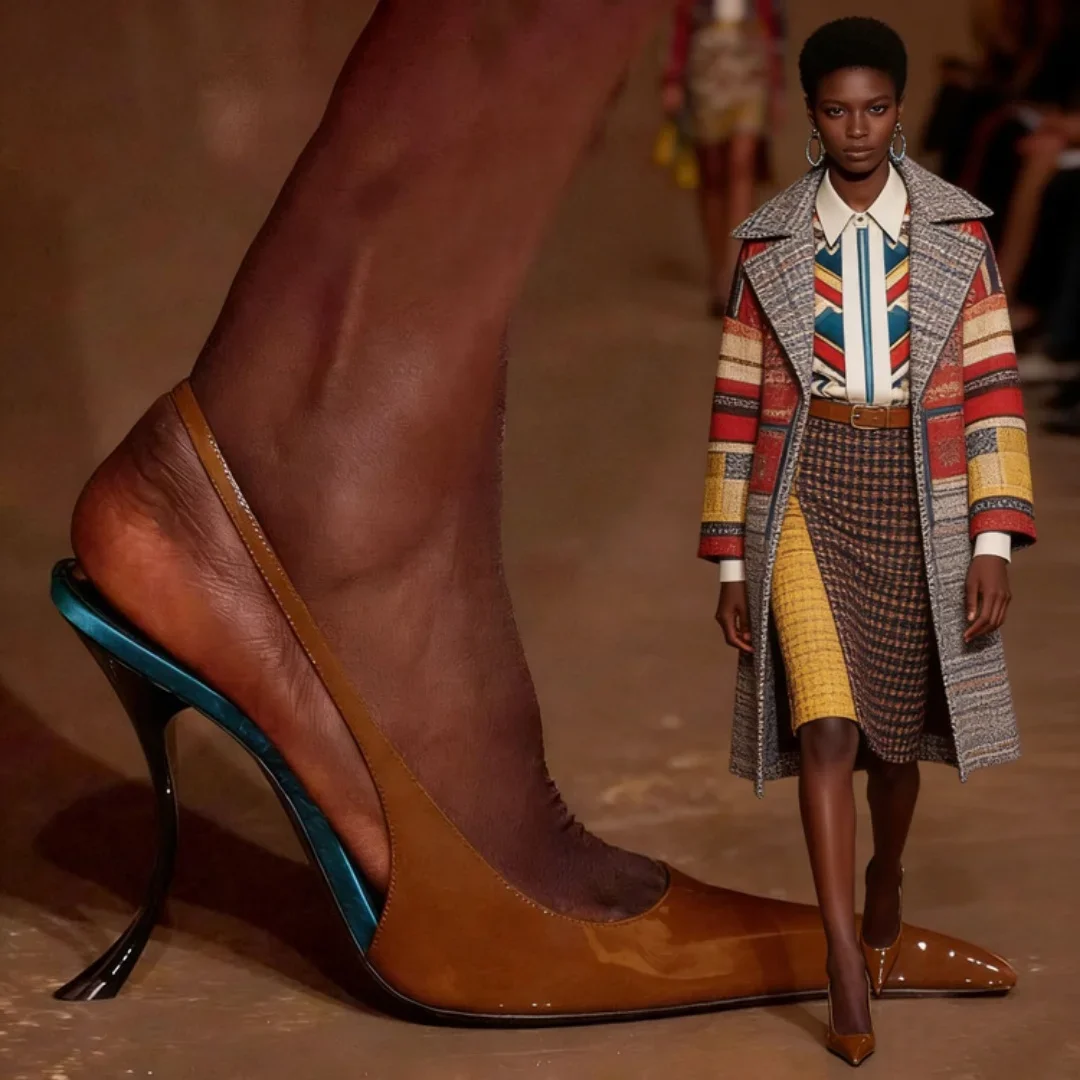 

Unique Heel Strappy Sandals Plus-Size Low-Cut Stiletto High Heels Runway Fashion Shoes Sexy Pointed-Toe Patent Leather Plus-Size