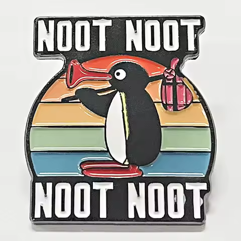 Noot Noot Pingu meme enamel pin funny metal badge brooches jewelry backpack Accessories