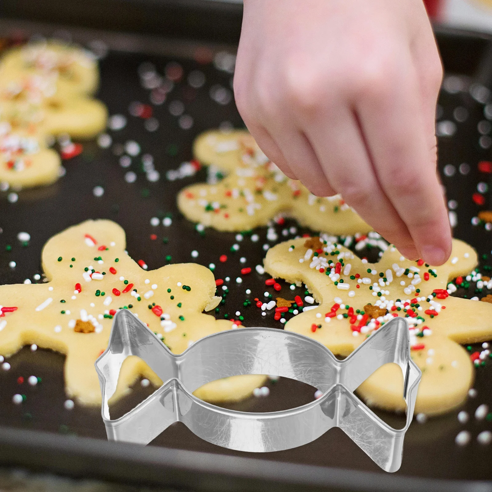 

4 pcs Stainless Steel Cookie Mold Silver Candy Shape Baking Tool For Diy Biscuits Cake Fondant Non-Stick Easy Demoulding