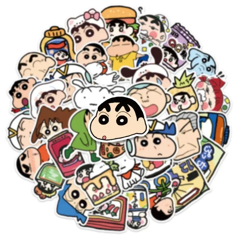 50PCS Cute Cartoon Anime Crayon Shin-chan Stickers Children's Toys Mobile Phone Shell D Hand Account Book Stickers Wholesale