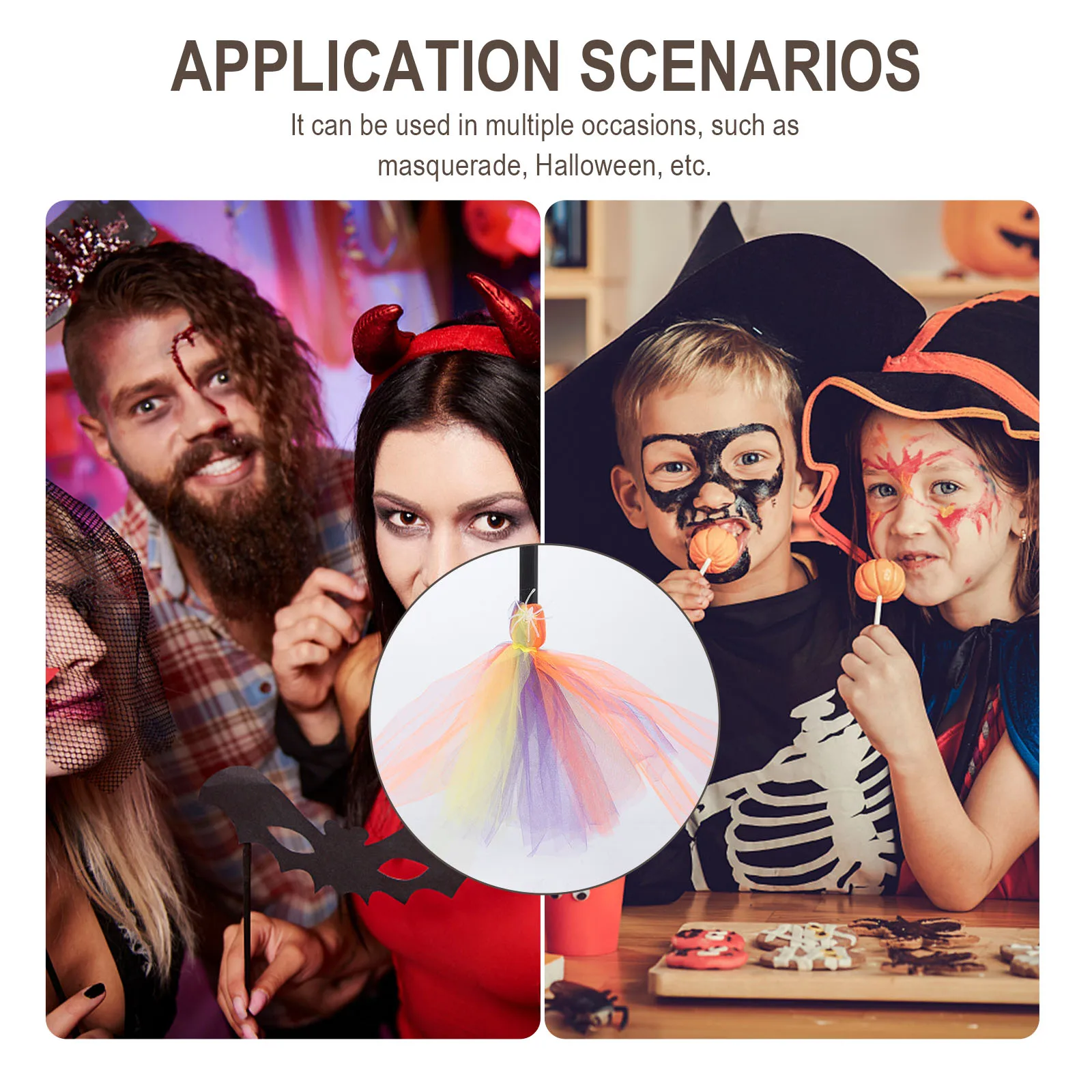 

1Pcs Glow Spiderweb Broom Halloween Decoration Party Prop Creative Besom Cosplay Witch Broom Festival Supplies