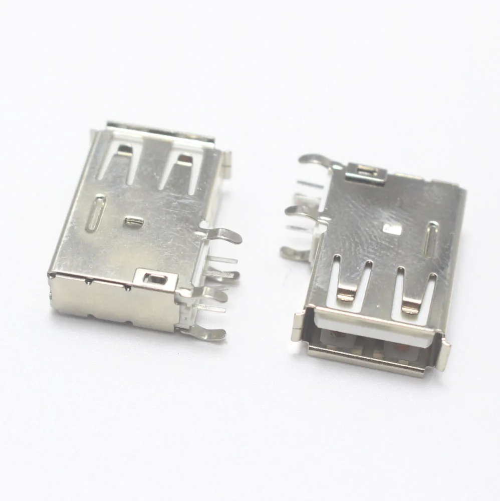 10pcs USB Type A Long Type Female Socket Connector Welding 90 Degrees Right Angle Pin DIP Plug Jack DIY Connectors