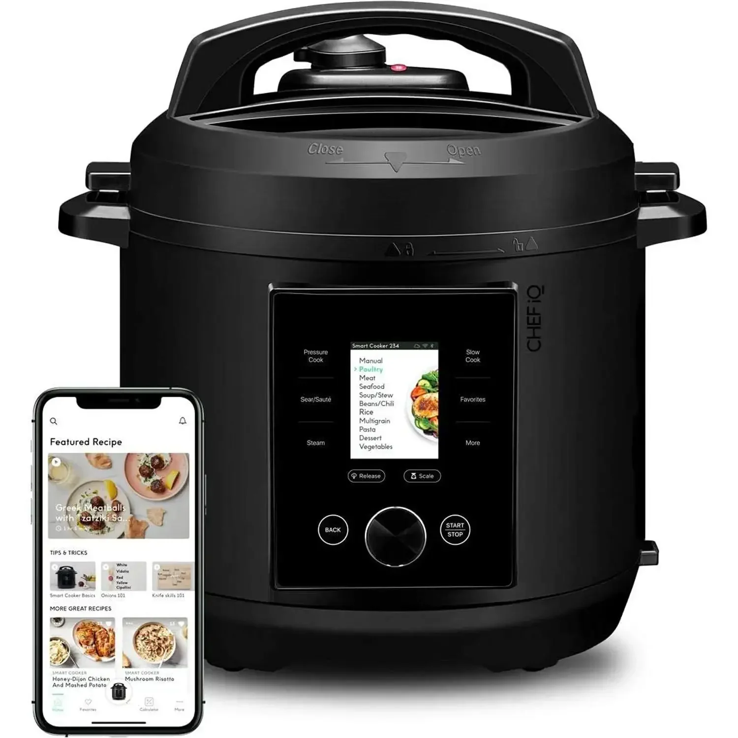 

CHEF iQ Smart Pressure Cooker 10 Cooking Functions & 18 Features, Built-in Scale, 1000+ Presets & Times & Temps w/App for 600+ F