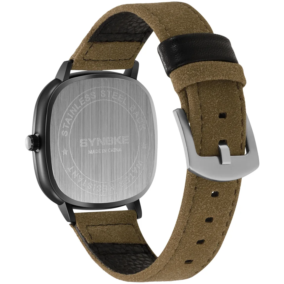 Quartz Watches Waterproof SYNOKE Brand Luxury Leather Strap
