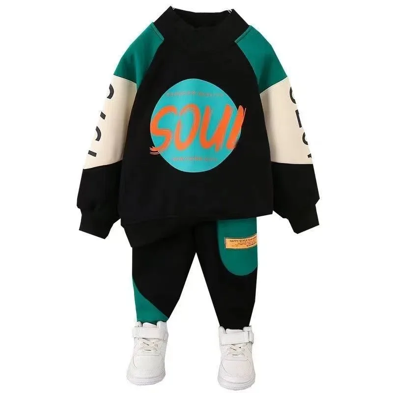 Boys Clothes Fleece Warm Hoodies Trousers Sets 7 8 9 10  Year