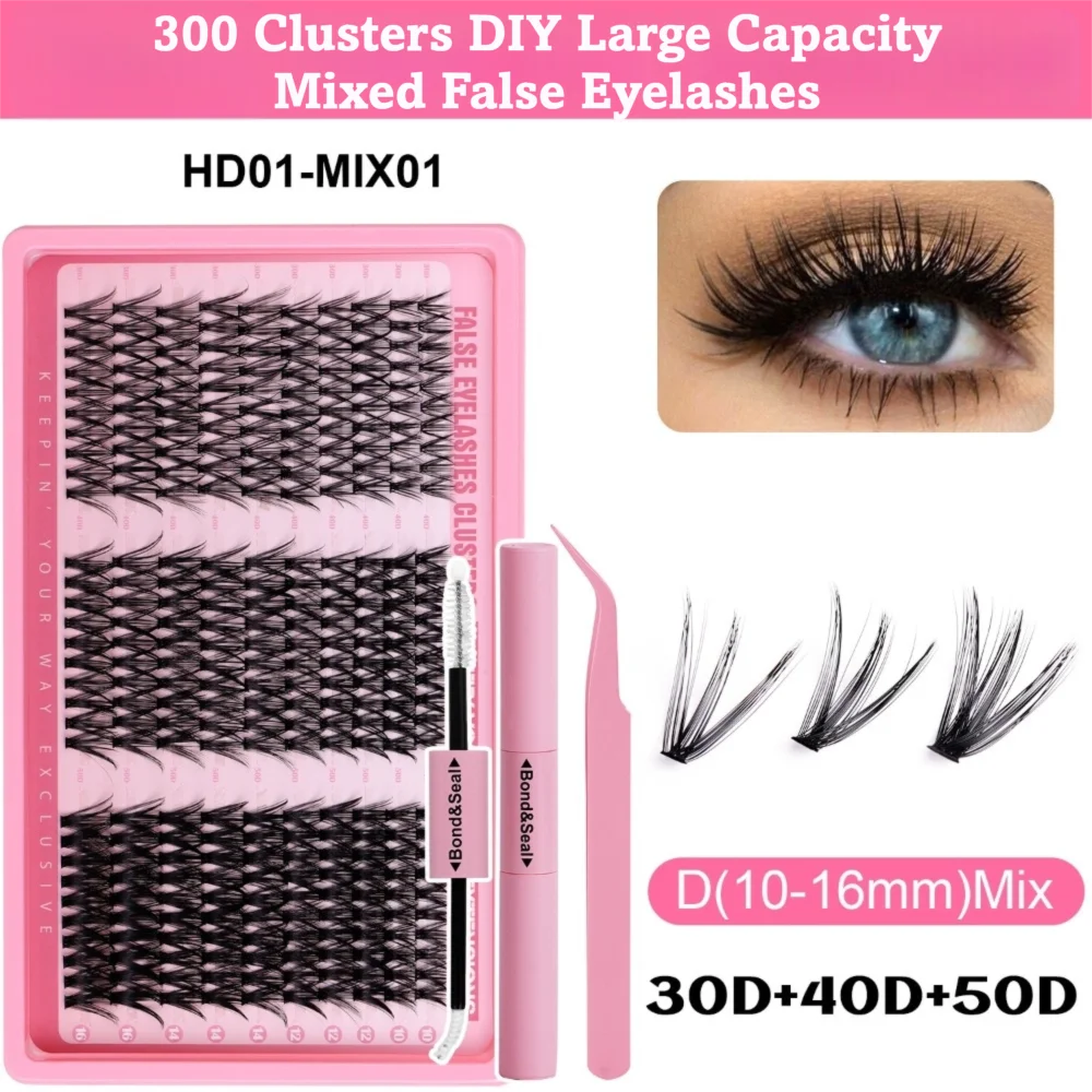 Faux Mink Lash - Cílios Postiços Curvados Estilo Wispy D,