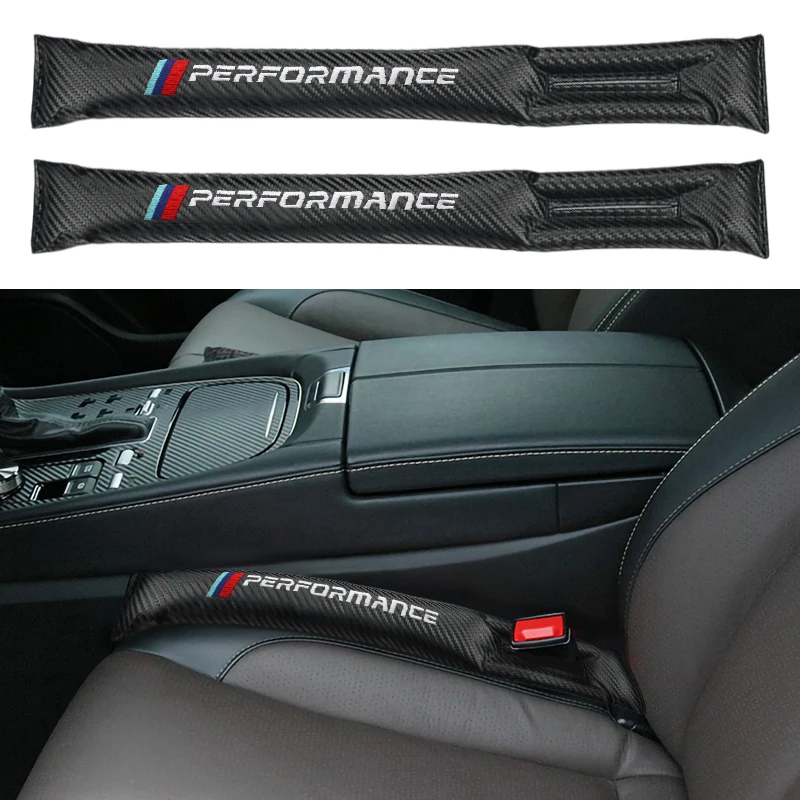 2Pcs Carbon Fiber Car Interior Seat Gap Plug Filler Pad For BMW Performance X3 X5 X6 E30 E38 E39 E46 E60 E61 E90 E91 E92 E93 M3