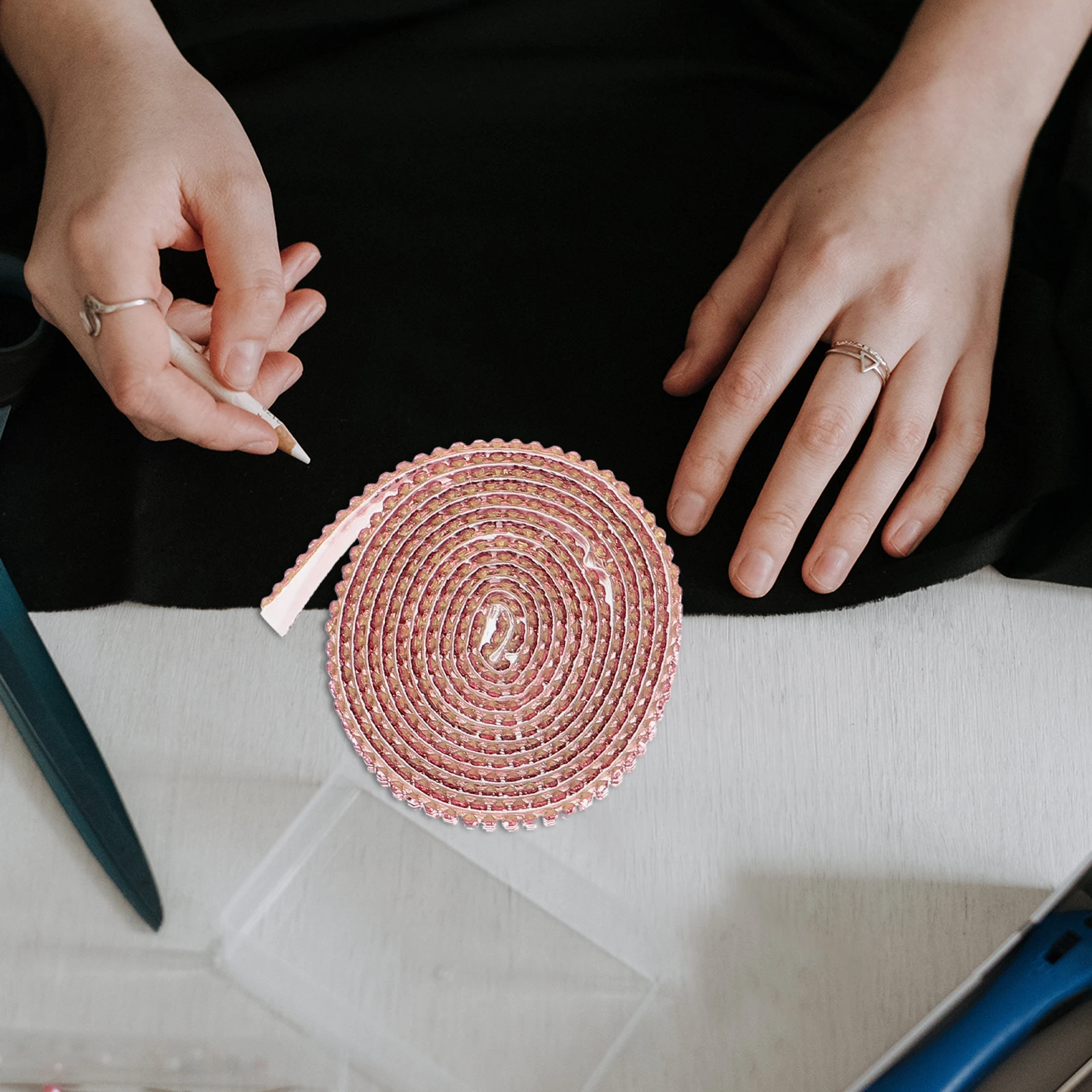 

4 Rolls Rhinestone Ribbon Sticker Double Sided Adhesive DIY Rhinestone Tape Craft Decor Wedding Party Accessories