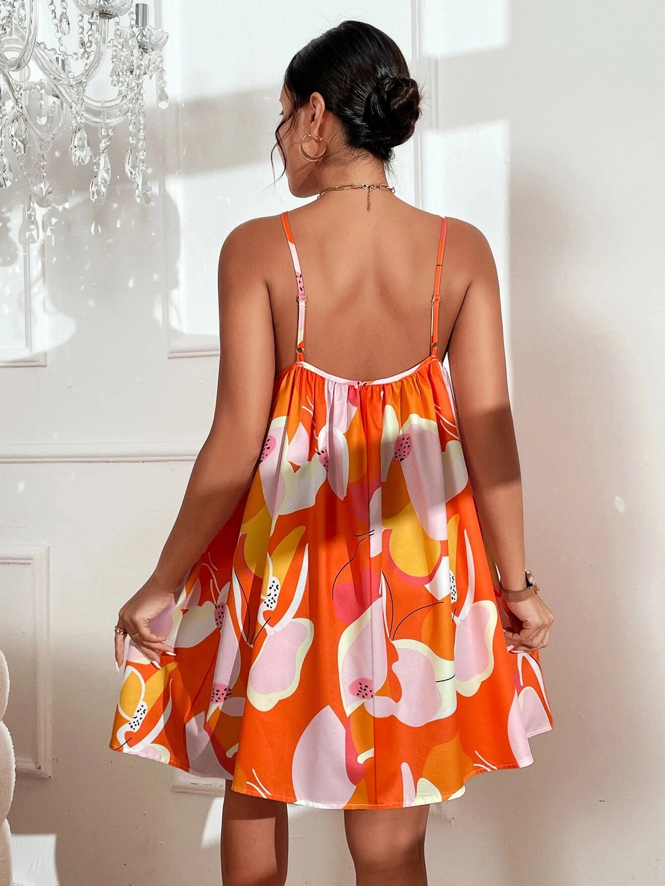 Frühling Sommer Neues Cross-Border Ärmelloses Trägerloses Minikleid mit Ganzkörper-Print im Strandurlaub-Stil Damenbekleidung – Detail 4