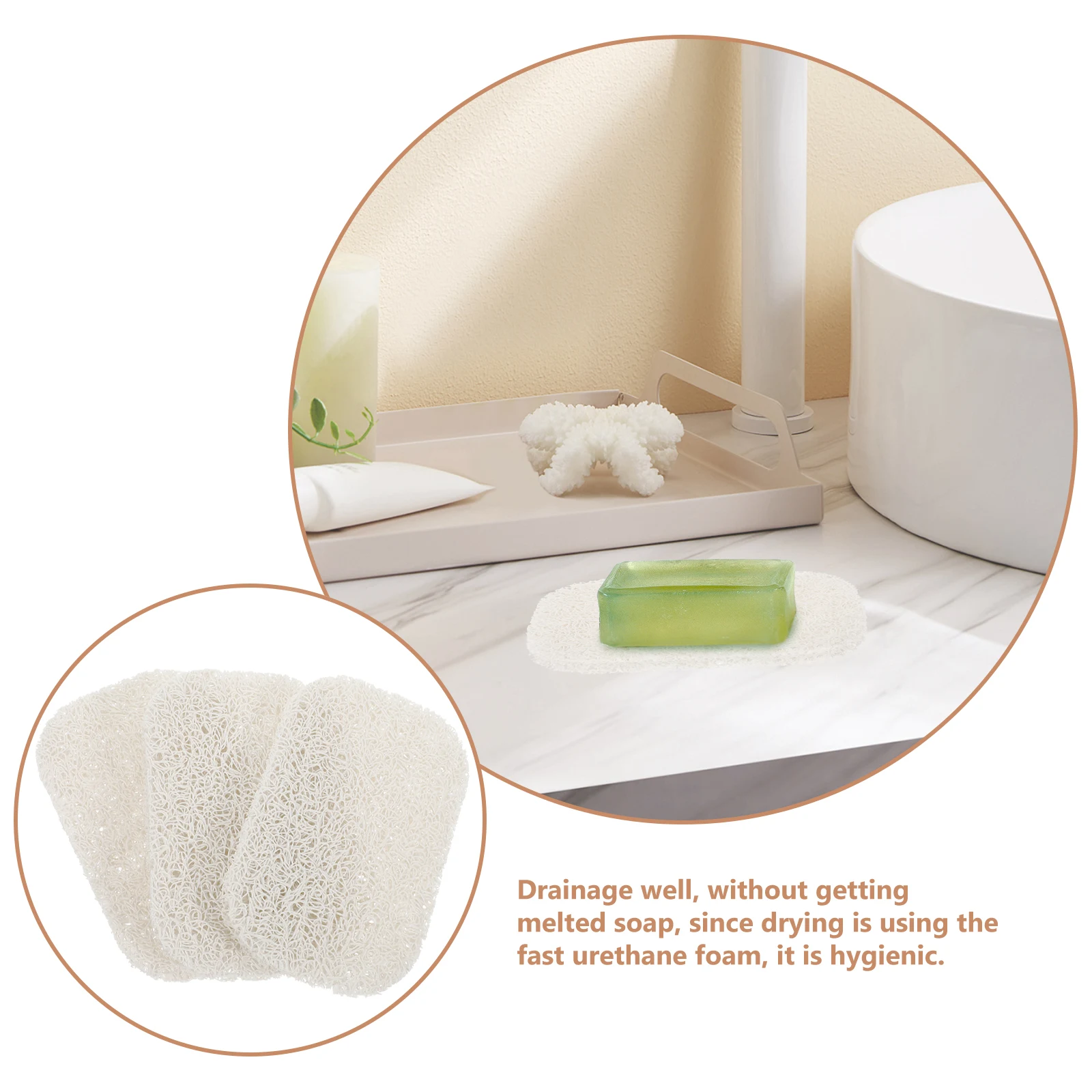 

3 Pcs Durable PU Sponge Soap Saver Eco-Friendly Soap Holder For Kitchen and Bathroom