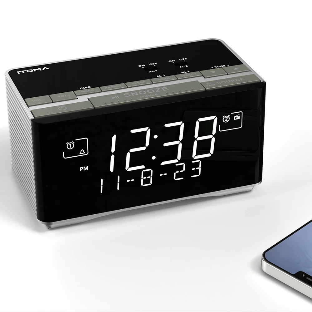 AlarmClockwithDAB&FMRadioUSBChargingPort,BluetoothStereoSpeaker,HeadphoneJack,DualAlarm,Snooze,DimmableLCD-AliExpress15