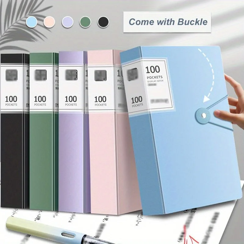 

A4 Document Organizer with 100 Transparent Pockets, Multi-Layer Office, School Storage Folder, Learning Materials Vertical Files