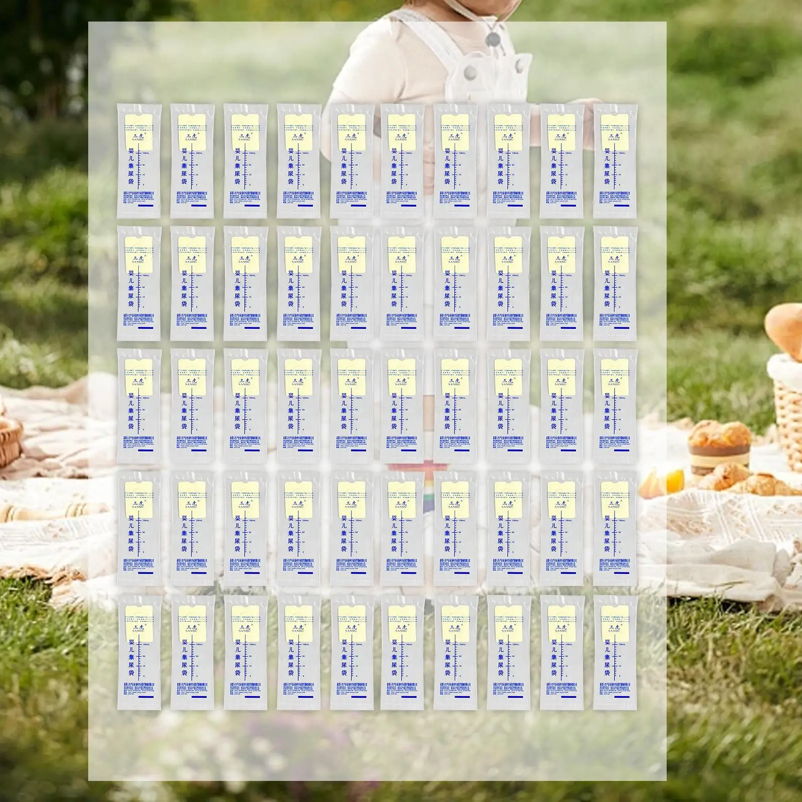 50x Pediatric Urine Bag Collectors with Printed Measurements for Children Portable Urine Catcher Pouch for Traffic Car Travel