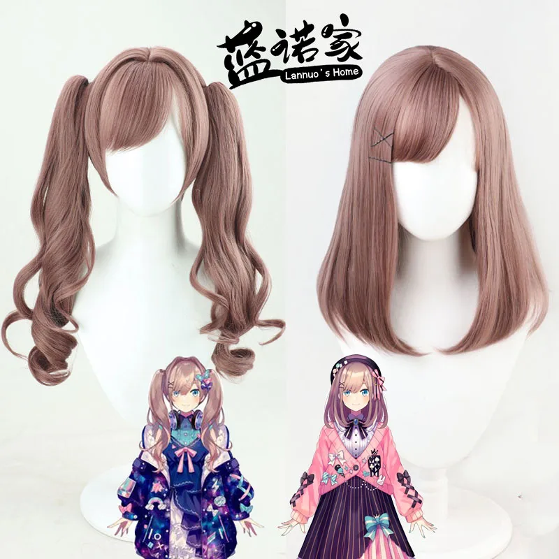 Virtual YouTube Vtuber Suzuhara Lulu Cosplay Wig Halloween Carnival Party Props Synthetic Hair Heat Resistant Fiber + Wig Cap