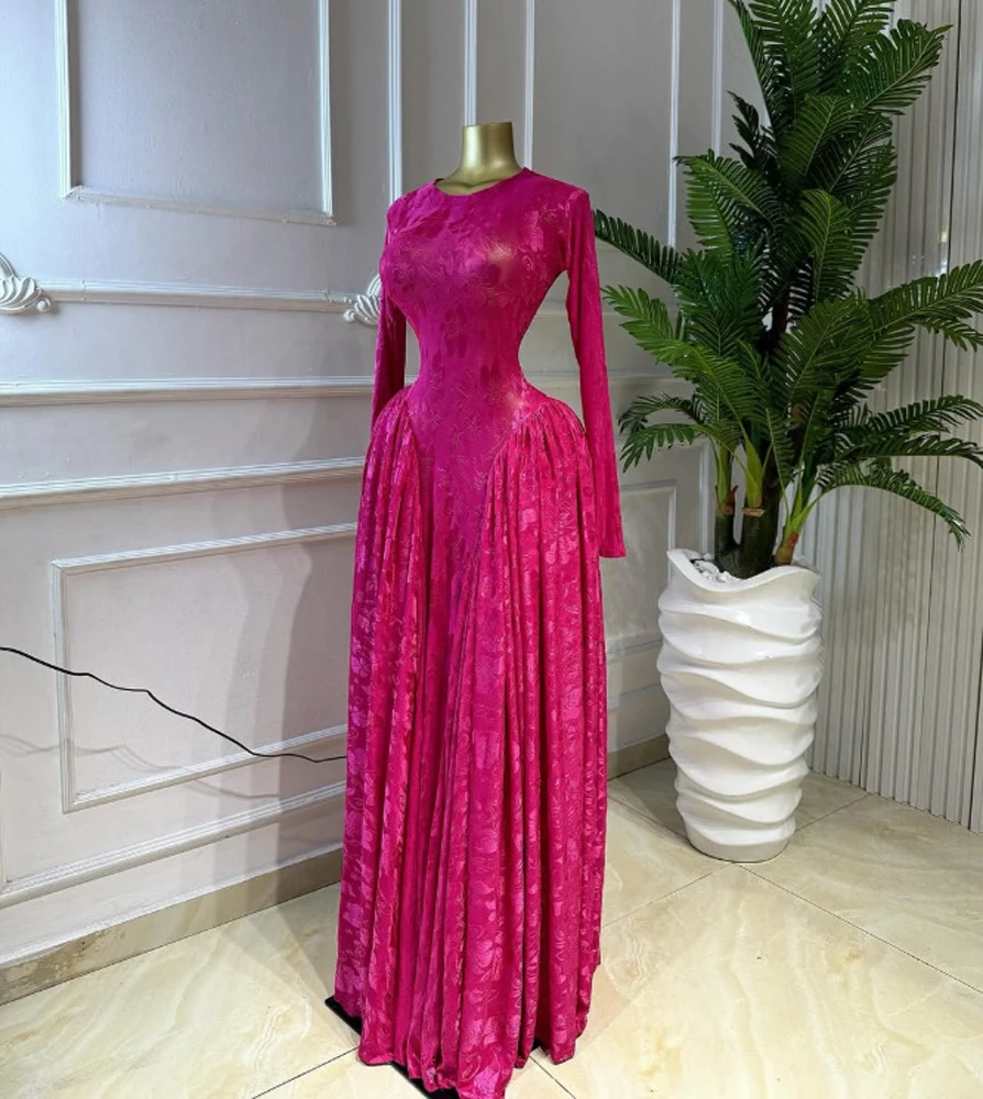 Luxuriöses Damen-Maxikleid mit elegantem Design, Print und Mesh, zweiteiliges Set mit Unterkleid, Urlaubs- und Strandstil, langärmlig – Detail 13