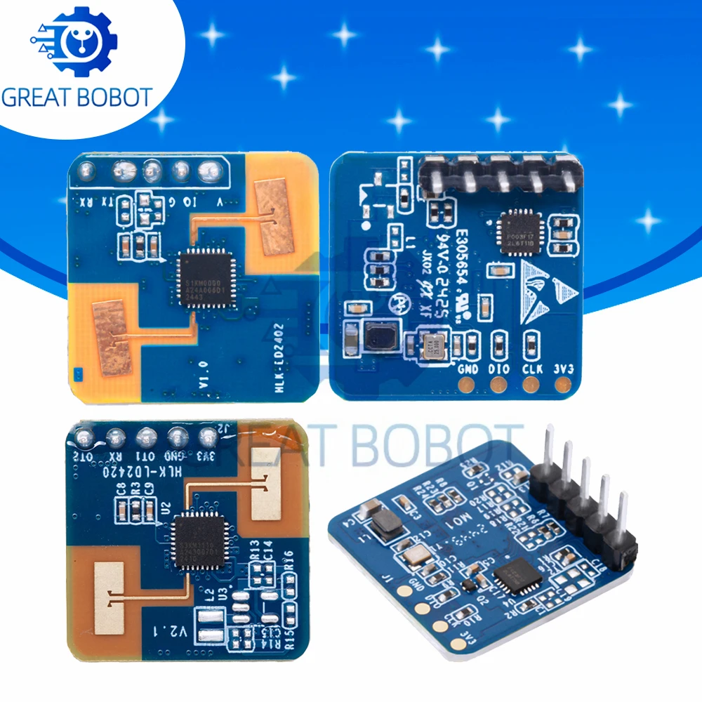 LD2402 LD2420 24G Human Body Radar Sensor Module, Millimeter Wave ISM Band High Sensitivity Low Power Consumption
