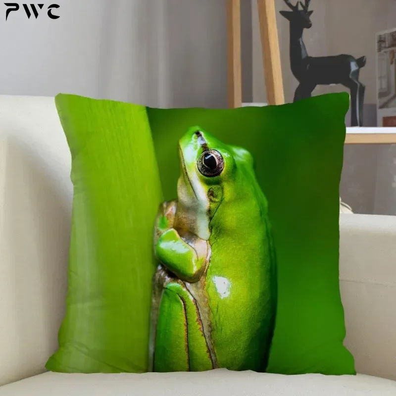 

Custom Frog Animal Pillowcase Home Decoration 45x45cm Zipper Square Pillowcase Throw Pillow Cover Drop Shipping