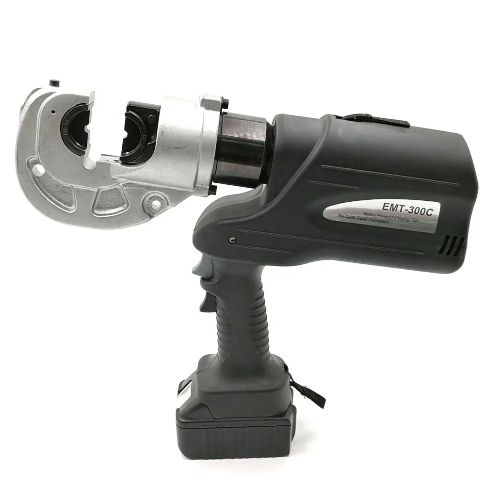 2025Power Crimper Hydraulic Crimping Plier EMT-300C 11 Sets Dies Li-ion Battery Cable Lug Crimp Tool