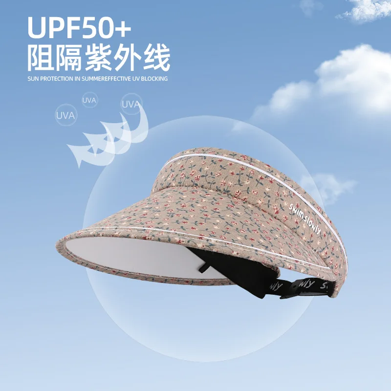 Summer New UV Topless Women's Korean-Style Face-Looking Small Foldable Big Brim Lengthened Protection Sun Hat