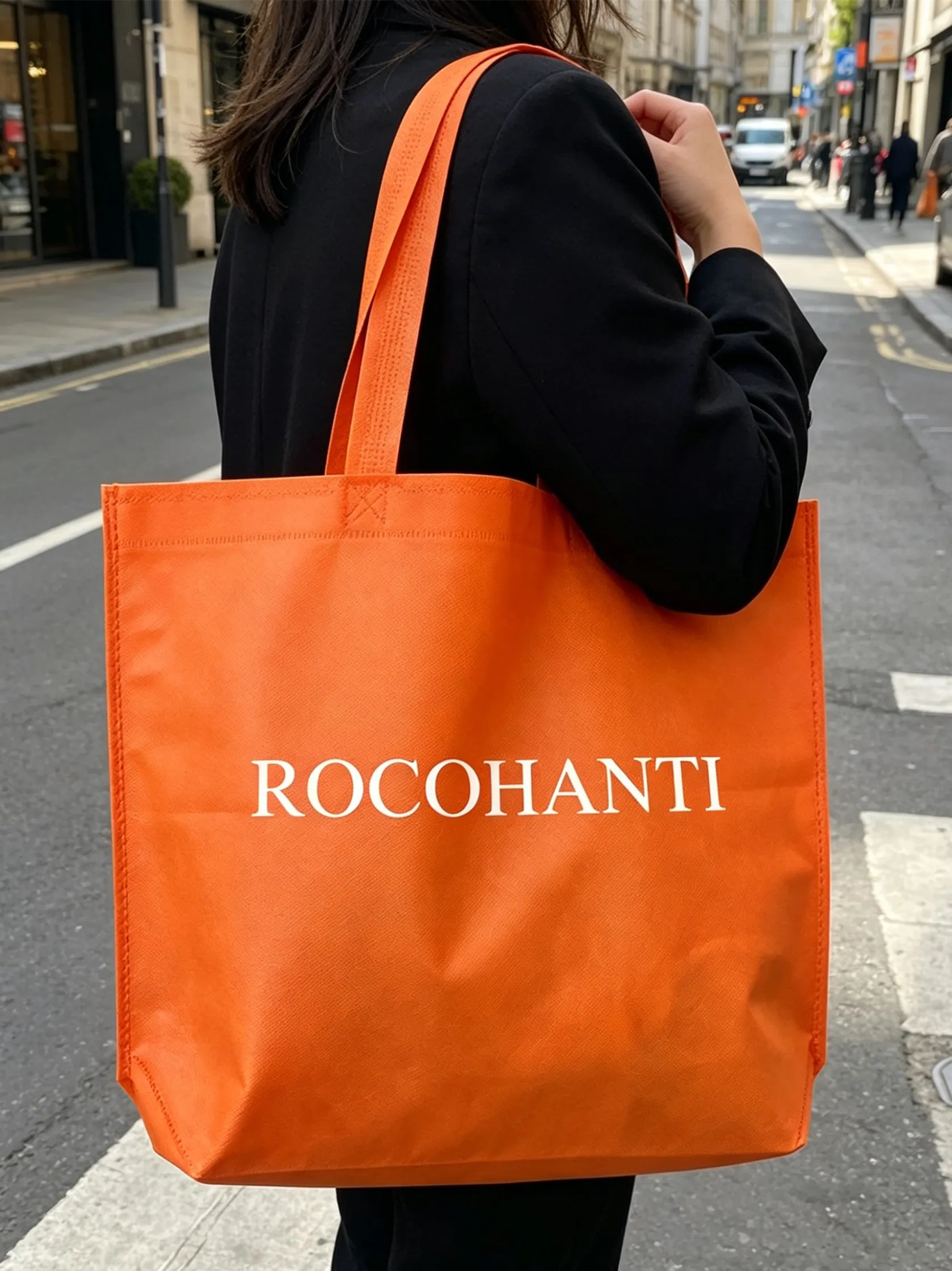

50pcs Colorful Recycled PP Nonwoven Fabric Shopping Tote Customized Printing Non Woven Bag Large Non-woven Gift Bags with Logo
