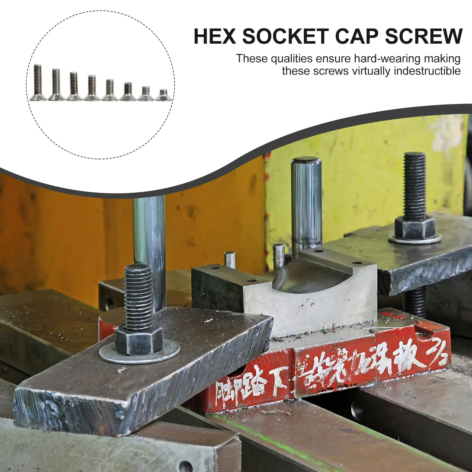 

80Pcs Stainless Steel Socket Head Screws Efficient Fastening Flat Head Durable Metal Bolts Full Thread Socket Bolts