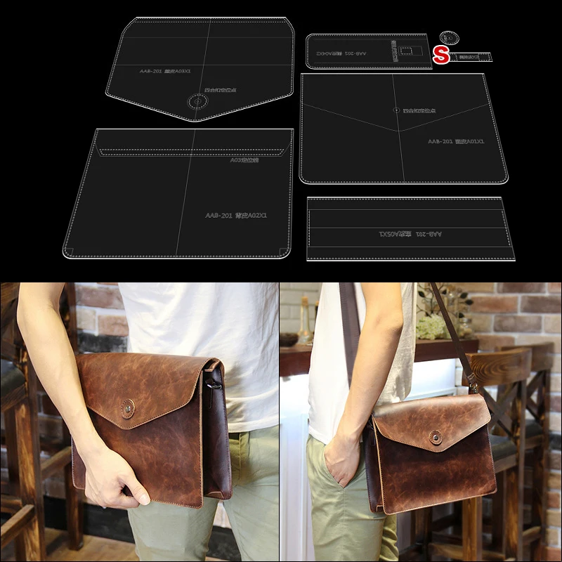 

Shoulder bag paper grid crossbody bag acrylic layout drawing paper bag design paper sample diy handmade leather template molds