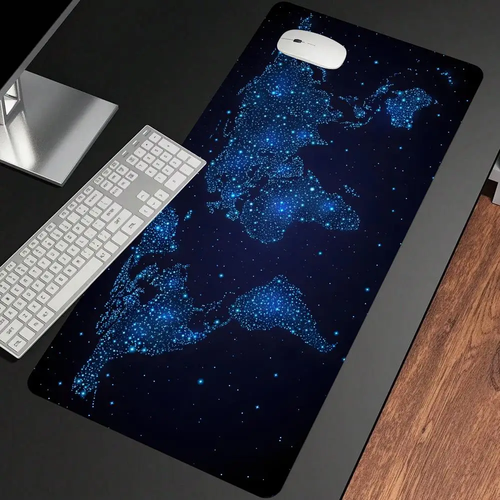 Alfombrilla de ratón con diseño de mapa de escritorio grande, alfombrilla de escritorio antideslizante de goma, alfombrillas para juegos, accesorios para pc, teclado de juego, alfombrilla para ratón lavable con agua