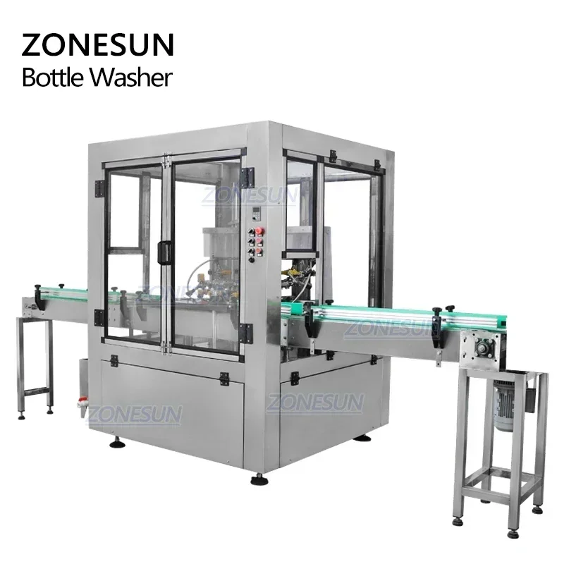 ZONESUN ZS-WB12 Lavadora de botellas rotativa semiautomática para leche, vino, PET y máquina de limpieza de botellas de vidrio