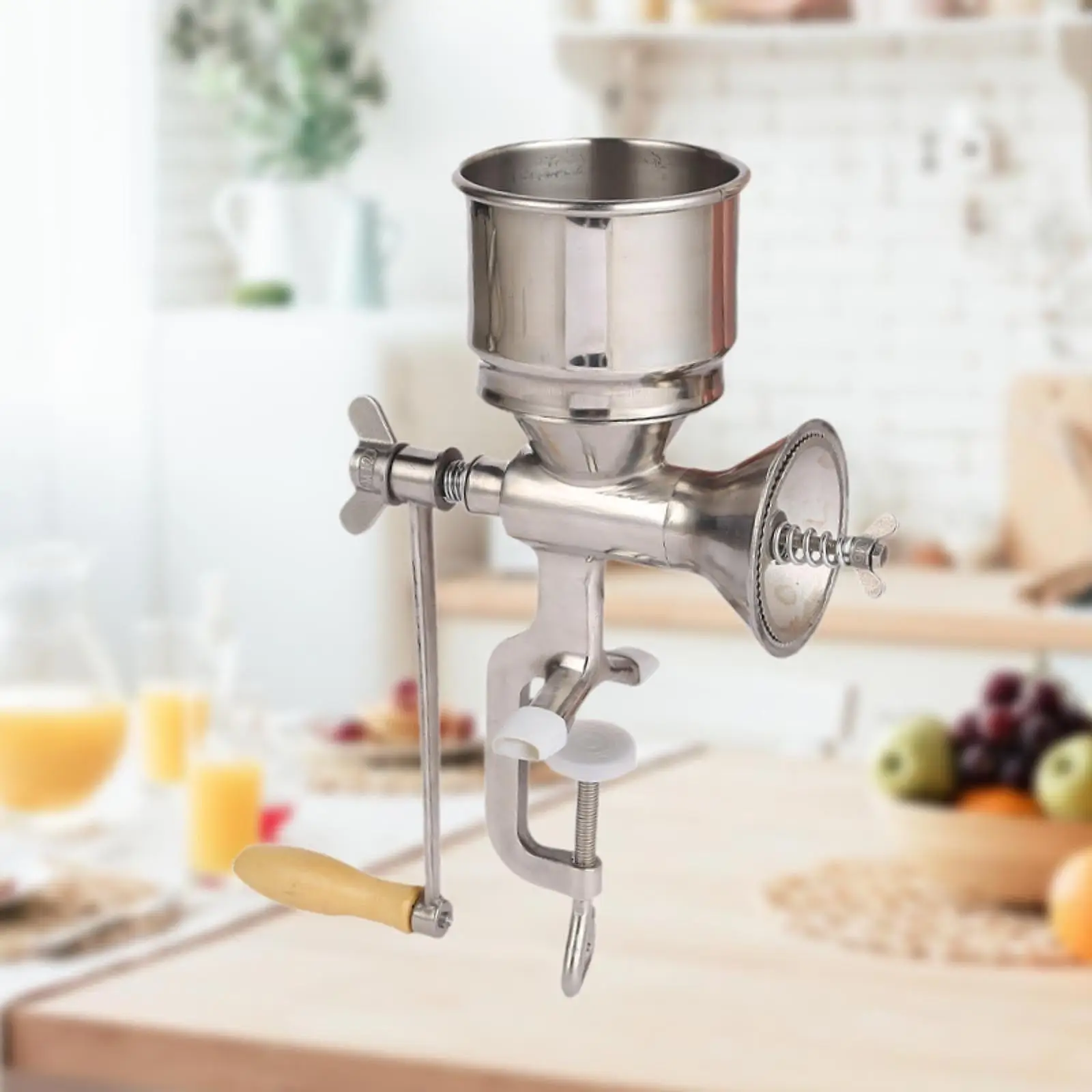 

Manual Grinder Sturdy Frame Home Nut Table Clamp Stable Manual Grain Grinder