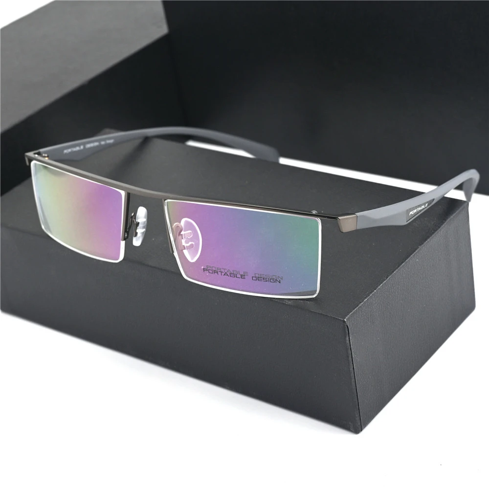Vazrobe 155mm Oversized Myopia Glasses Male Eyeglasses Frames Men Semi Rimless Brand Spectacles Optical Lens Anti Reflection