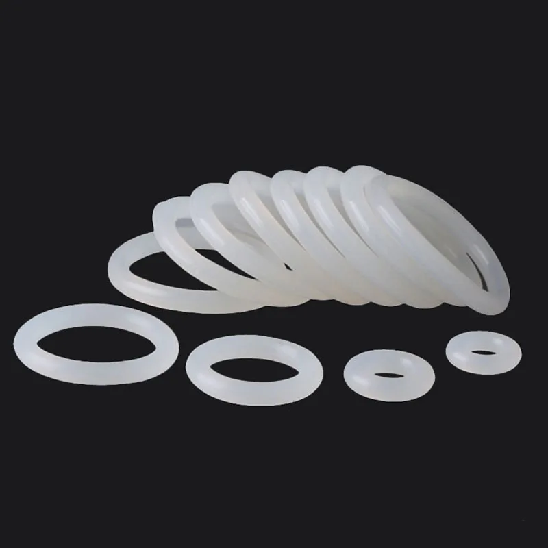 Fotografia 5: Anel de Vedação de Silicone de Grau Alimentício Resistente ao Calor, CS 2.62mm, Anel de Borracha VMQ Branco/Vermelho, Espessura 2.62, ID 2.84-228.27mm