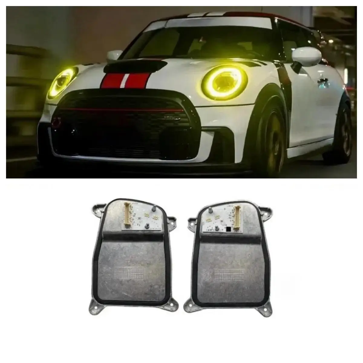 Yellow Angel Eyes DRL For 2019 2020 2021 Mini Cooper F55 F56 F57 Clubman F54 LCI LED Headlight Daytime Running Light Red Blue