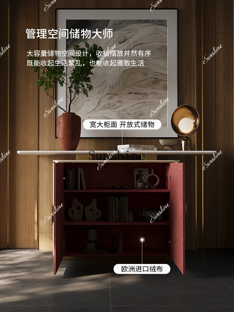 

the modern light luxury shoe cabinet is integrated into the door. High-end solid wood extremely narrow villaP