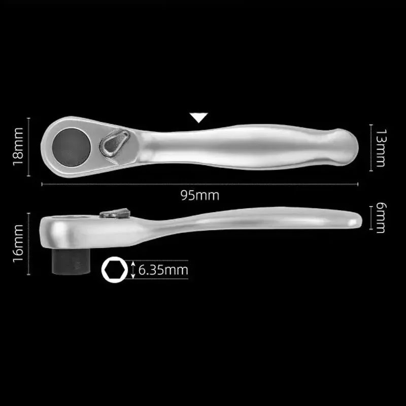 1/4" Mini Ratchet Handle with 72 Tooth Quick Release Socket Wrench - High Carbon Steel, Adjustable, Manual Operation Amagi image 6