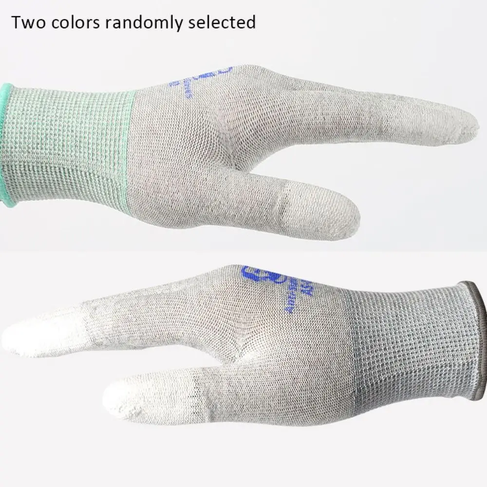 

PU Coating Layer Carbon Fiber Gloves Breathable Non-slip Anti-Static Gloves Springy Colors Randomly