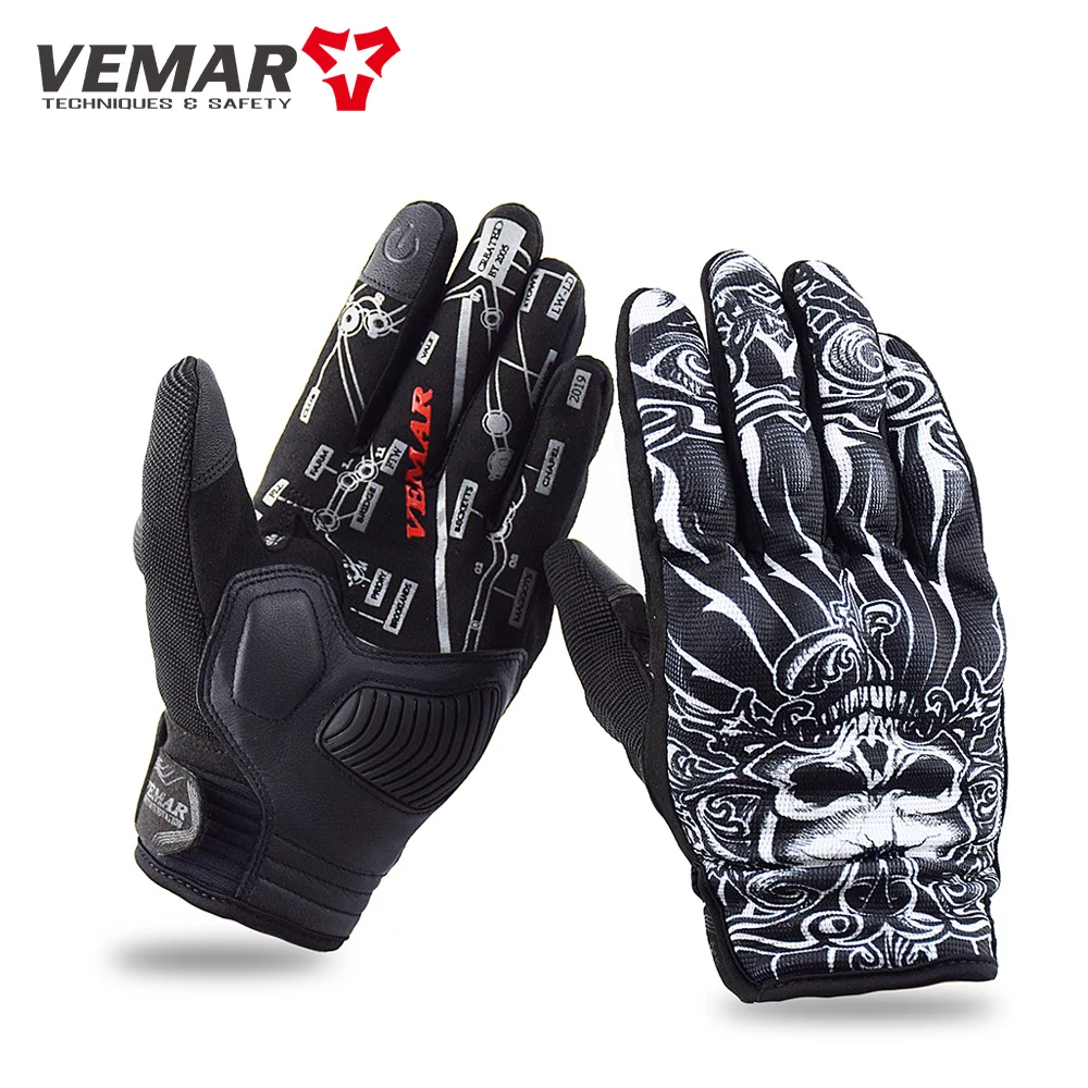 Personality Skull Motorcycle Gloves Summer Breathable Motocross Gloves Off Road Motorcycle Racing Downhill Cycling Gloves